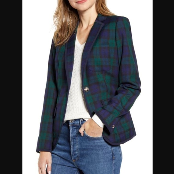 TOMMY HILFIGER Wool Blend Tartan Plaid Blazer - Picture 2 of 8
